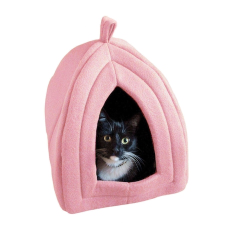 Pet Adobe Cat Pet Bed, Igloo Soft Indoor Enclosed Covered Tent House for Cats, Kittens, and Small Pets (Pink) 205100MYP